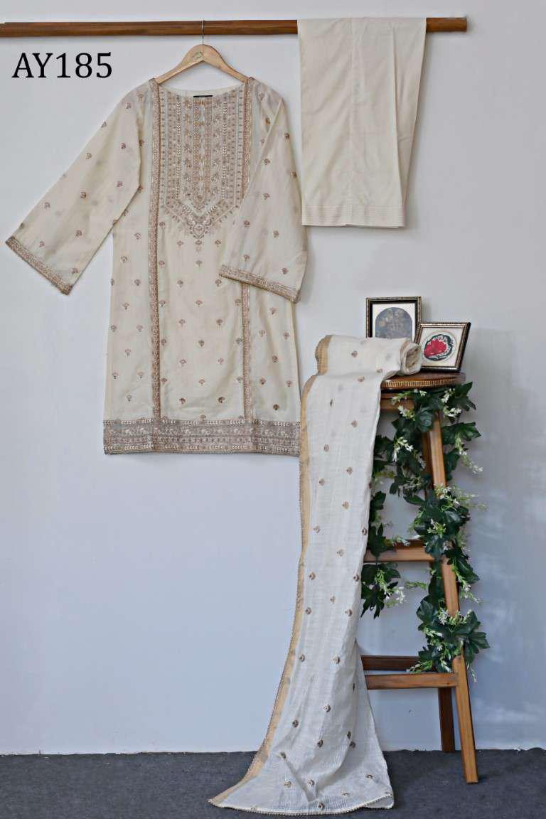 AY185 Embroidered Lawn Shirt with Cambric Trouser