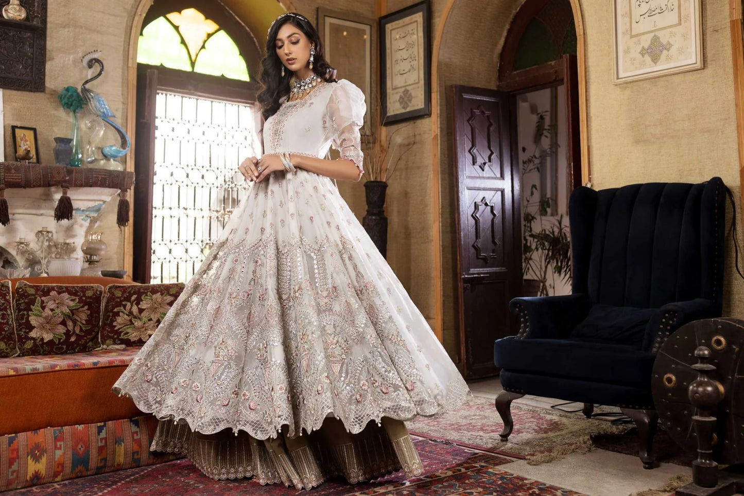 Aanchal D-07 Organza Handwork Wedding Series OFF-WHITE Dress