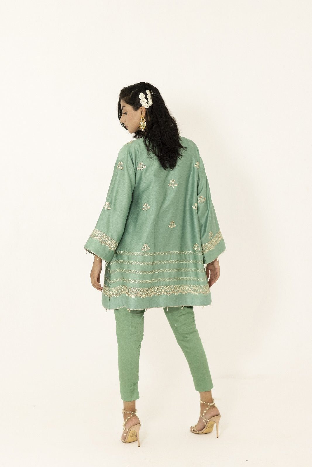 D02 Cotton Satin Pret Light Green (Top Only)