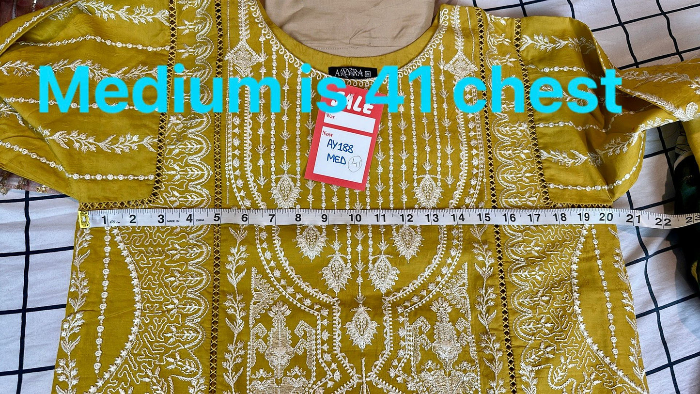 AY188 Embroidered Lawn Shirt with Cambric Trouser